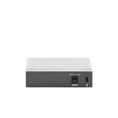 Switch Escritorio No Administrable de 5 puertos 10/100/1000 Mbps / Con 4 puertos PoE 802.3af/at de hasta 65 W / PoE Extendido hasta 250 metros