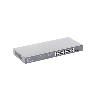 Switch no administrable de 16 puertos 10/100/1000Mbps y PoE af/at, 2 puertos SFP hasta 250W.