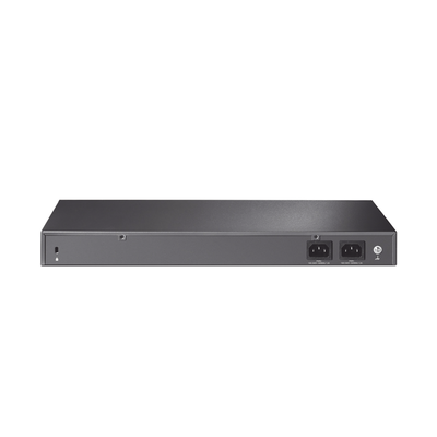 Switch Fibra Óptica L2+ Omada / 16 Puertos SFP+ 10G / 2 Puertos Consola (RJ45 y micro-USB) / Administración Centralizada Omada o Stand-Alone / Multicast IGMP / Calidad de Servicio / Montaje en Rack / Silencioso (sin ventiladores)