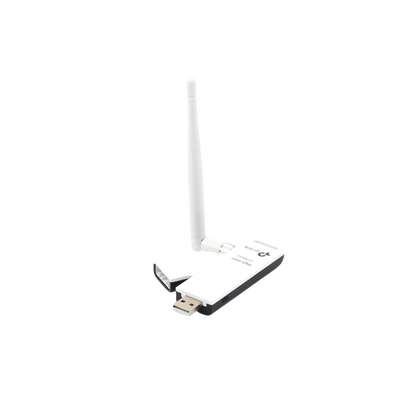 Adaptador USB inalámbrico de alta ganancia N 150 Mbps 2.4 GHz con 1 antena desmontable de 4dBi