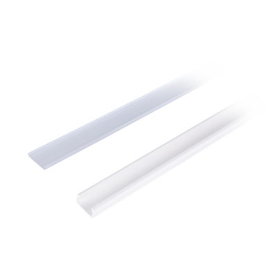 Canaleta blanca con tapa transparente de PVC auto extinguible, ideal para colocar iluminación tipo Led, sin división, 20 x 10 mm, tramo de 2.5 m