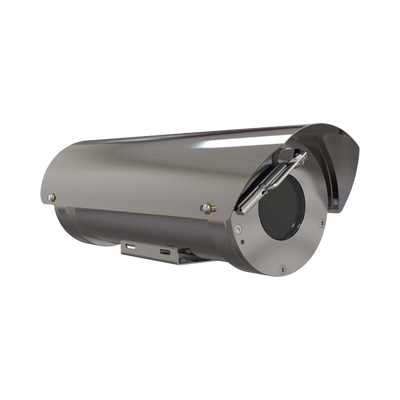 Camara IP Zoom con gabinete antiexplosion 2MP, 32X, IP68, WiseStream II / conexion de fibra optica monomodo con wiper