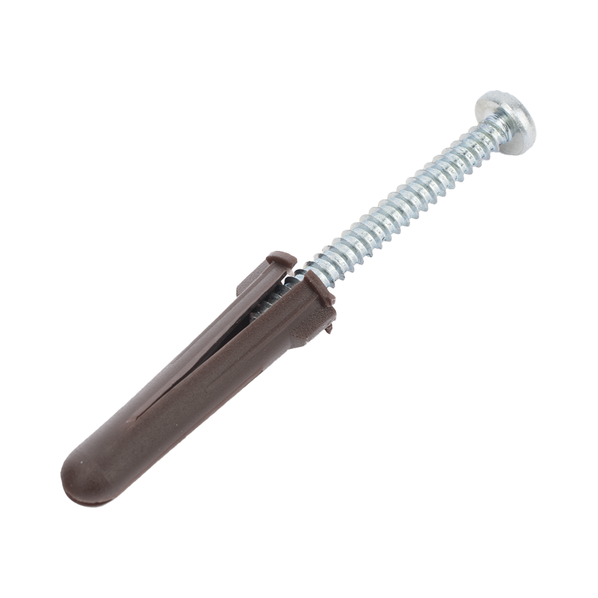 Paquete de 10 taquetes café 1 3/4" y 10 tornillos 10mm x 1 3/4" (1104-05002)