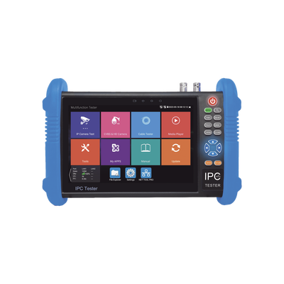 Tester de Video Profesional | Pantalla 7"|  Prueba IP/HD/Analógicas | TVI/CVI/AHD/CVBS | IP ONVIF | 4K/8K | H.264/H.265 | HDMI | PTZ | Scanner IP | TDR | Salidas 12V/24V/PoE | Activación Simultanea.