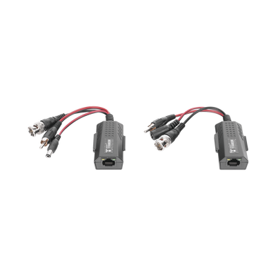 Kit de transceptores activos, envía alimentación 12V/24Vcc/AC, video y audio a una distancia de hasta 150 m en 4K para aplicaciones de video por UTP Cat 5e / 6 en alta definición.