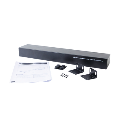 (TRANCEPTOR) RECEPTOR DE VIDEO PASIVO DE 16 CANALES / Resolución 4K / Compatible con cable UTP Cat 5e/6 / Compatible con HD-TVI/CVI/AHD/CVBS / TODO INCLUIDO PARA RACK / Protección Interconstruida contra sobretensión.