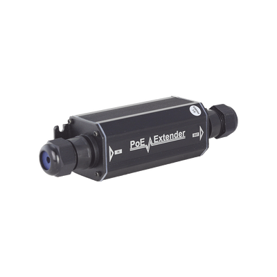 Extensor PoE / 100 Metros / Intemperie (IP66) /  60 Watts / 1 Puerto de Entrada  / 1 Puerto de Salida PoE / No requiere alimentación.