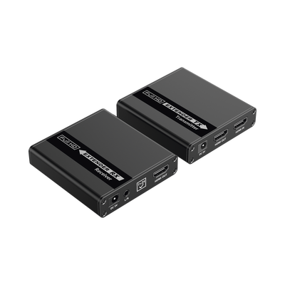 Kit Extensor HDMI para distancias de 70 metros / Soporta resoluciones 720 y 1080P @ 60 Hz / Cat 6, 6a y 7 / Cero Latencia / Uso 24/7 / HDR10 / Salida Loop /  Configuración EDID / Soporta control remoto del equipo fuente / Salida de audio de 3.5mm