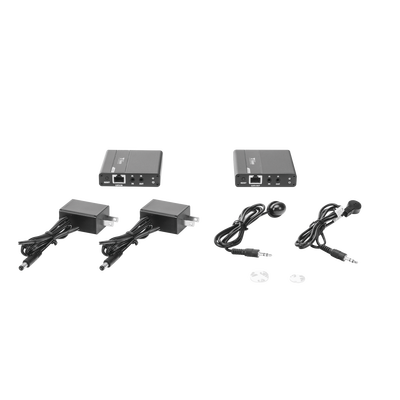 Kit Extensor HDMI para distancias de 70 metros / Soporta resoluciones 720 y 1080P @ 60 Hz / Cat 6, 6a y 7 / Cero Latencia / Uso 24/7 / HDR10 / Salida Loop /  Configuración EDID / Soporta control remoto del equipo fuente / Salida de audio de 3.5mm