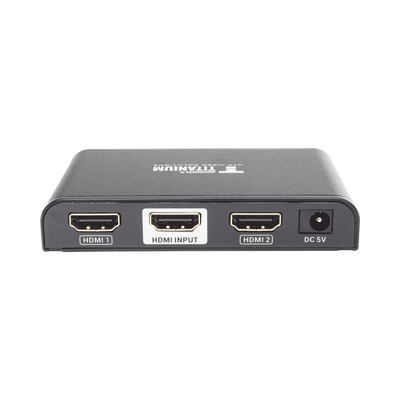 Divisor (Splitter) HDMI 4K de 1 entrada a 2 salidas / Soporta 4K×2K / HDMI 2.0 /  HDCP 2.2 / HDMI 3D / Longitud del cable de Entrada ≤30m, Salida ≤25m / Divide 1 Entrada de video HDMI  a 2 Salidas de Video HDMI (Simultaneas).