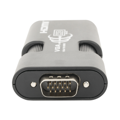 MINI Adaptador de VGA a HDMI /  Resolución 1920x1080 @ 60Hz / Jack de audio de 3.5mm / Soporta alimentacion  por Micro USB.
