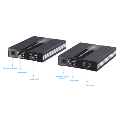 Kit extensor KVM ( Teclado, video, Mouse ) HDMI 1080P @ 60 Hz, 60 metros con cable CAT5e/6