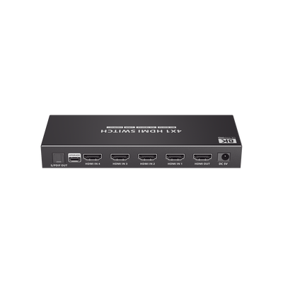 Switch Conmutador  HDMI 4X1 | 4 Entradas 1 Salida | Velocidad de trasmisión 48 Gbps | Resolución 8K | Salida de audio | HDCP 2.3.