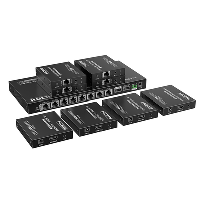 Kit Divisor y Extensor HDMI | 1x8 | Hasta 70 m |Resolución 4K @ 60 Hz |  Cat 6/6a/7 | IPCOLOR | CERO LATENCIA | Puerto S/PDIF | EDID | RS232 | Salida Loop / PoC