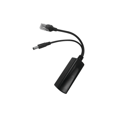 Cable divisor PoE pasivo de 48-55 Vcc @ 12 Vcc, 2 A. Aplicaciones como adaptar micrófonos en cámaras IP