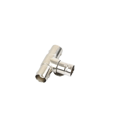 Adaptador en T para 75 Ohm de triple conectores BNC Hembras, Níquel/ Oro/ Teflón.