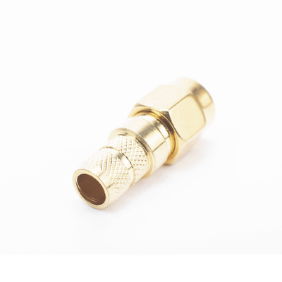 Conector SMA Macho Inverso de Anillo Plegable para Cables RG-8/X, LMR-240, 9258, Oro/ Oro/ Teflón.