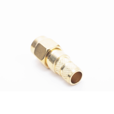Conector SMA Macho Inverso de Anillo Plegable para Cables RG-8/X, LMR-240, 9258, Oro/ Oro/ Teflón.