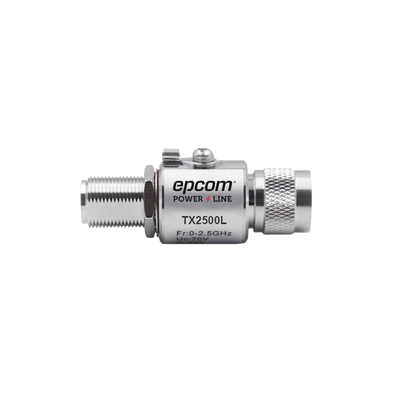 Protector de Línea Coaxial, tipo tubo de gas y paso de C.D., para 0-2.5 GHz, 750W y 0.2 dB de Perdida por Inserción