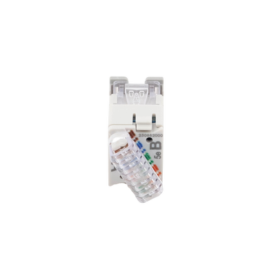 Jack UltraMAX Cat5e, UTP, Montaje híbrido en Placa de Pared (Plano y Angulado), Color Gris, Punch Down