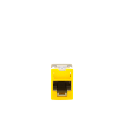Jack UltraMAX Cat5e, UTP, Montaje híbrido en Placa de Pared (Plano y Angulado), Color Amarillo, Punch Down