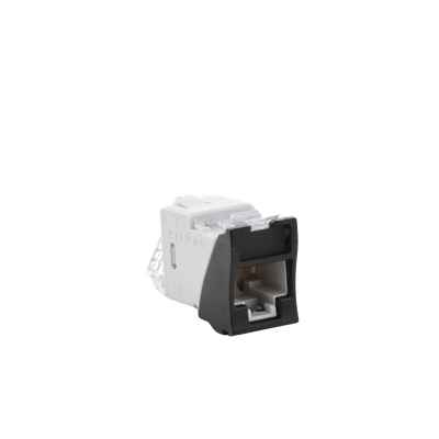Jack UltraMAX Cat6A, UTP, Montaje híbrido en Placa de Pared (Plano y Angulado), Color Negro, Punch Down