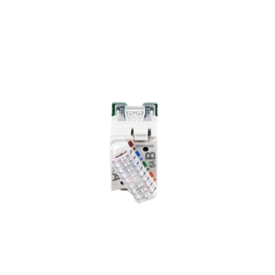 Jack UltraMAX Cat6A, UTP, Montaje híbrido en Placa de Pared (Plano y Angulado), Color Verde, Punch Down