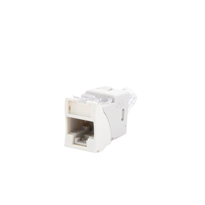 Jack UltraMAX Cat6, UTP, Montaje híbrido en Placa de Pared (Plano y Angulado), Color Blanco, Punch Down