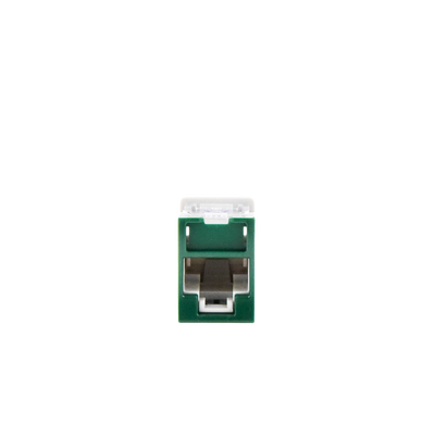 Jack UltraMAX Cat6, UTP, Montaje híbrido en Placa de Pared (Plano y Angulado), Color Verde, Punch Down