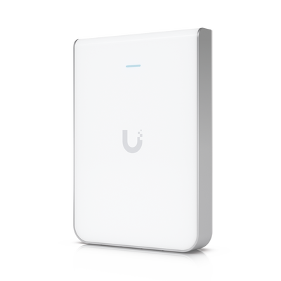 Access Point UniFi U6 In Wall/Montaje p/pared, WIFI 6 2.4 Y 5 Ghz, hasta 5.3 Gbps, 1 pto PoE In, 4 ptos secundarios (1 PoE Out)