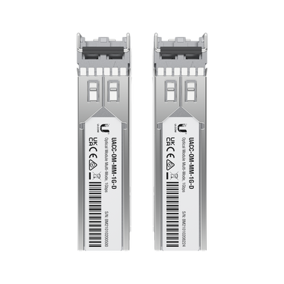 UFiber Módulo SFP, transceptor MiniGibic MultiModo 1.25 Gbps, distancia 550m, conectores LC, paquete de 2 piezas