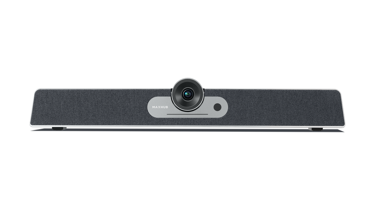 MAXHUB UC S07 Videobar USB Ultra HD Todo en uno, para salas pequeñas y medianas. Zoom digital 5X, 6 micrófonos integrados con 8 metros de alcance, cancelación de eco, anti-reverberación, algoritmo AGC incorporado, USB-C 3.0, RJ45 POE. audio out 3.5 mm