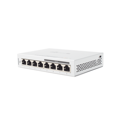 Switch UniFi Administrable capa 2 de 8 puertos Gigabit (4 Puertos Gigabit PoE 802.3af y 4 puertos Gigabit ethernet) 60W