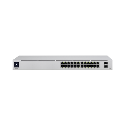 UniFi Switch USW-24-POE Gen2, Capa 2 de 24 puertos (16 puertos PoE 802.3af/at + 8 puertos Gigabit) + 2 puertos 1G SFP, 95W, pantalla informativa