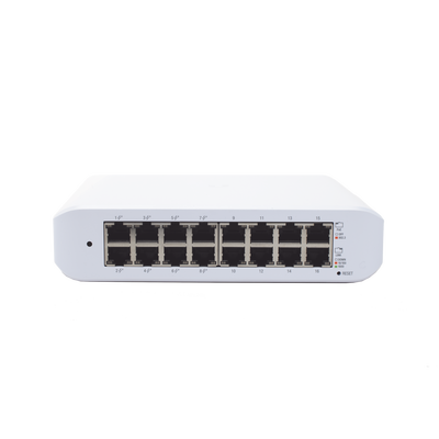 Switch UniFi Lite Administrable PoE de 16 Puertos 10/100/1000 Mbps (8 puertos 802.3af/at), 45 W