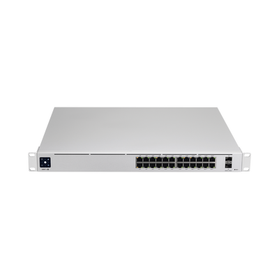 UniFi Switch USW-Pro-24-POE Gen2, con funciones capa 3, de 24 puertos PoE 802.3at/bt + 2 puertos 1/10G SFP+, 400W, pantalla informativa