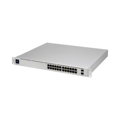 UniFi Switch USW-Pro-24-POE Gen2, con funciones capa 3, de 24 puertos PoE 802.3at/bt + 2 puertos 1/10G SFP+, 400W, pantalla informativa