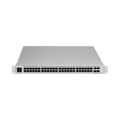 UniFi Switch USW-Pro-48-POE Gen2, Capa 3 de 48 puertos PoE 802.3at/bt + 4 puertos 1/10G SFP+, 600W, pantalla informativa