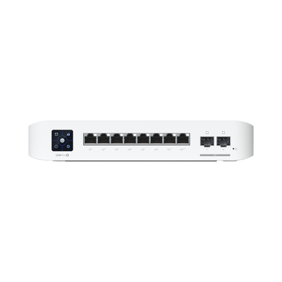 Switch UniFi Pro 8 PoE Administrable Capa 3, 8 puertos GbE / (6) puertos POE+ af/at y (2) puertos POE++ 802.3bt / (2) puertos SFP+ 10G / 120W de presupuesto POE