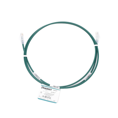 Cable de Parcheo TX6, UTP Cat6, Diámetro Reducido (28AWG), Color Verde, 5ft