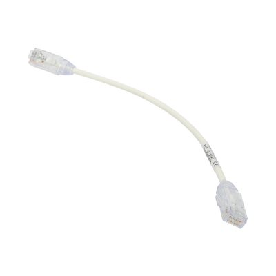 Cable de Parcheo TX6, UTP Cat6, Diámetro Reducido (28AWG), Color Blanco, 8in (20.2cm)