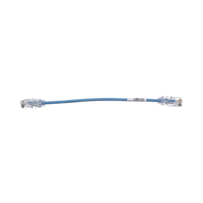 Cable de Parcheo TX6, UTP Cat6, Diámetro Reducido (28AWG), Color Azul, 8in (20.2cm)