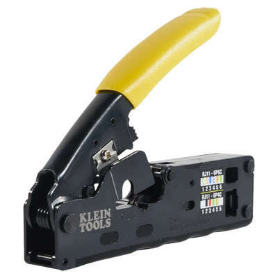 Ponchadora/Pelacables/Cortacables Compacta con Matraca para Conectores  RJ45 y RJ11/RJ12.