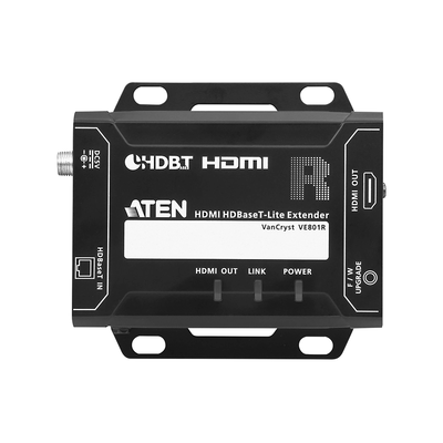 Receptor HDMI HDBaseT-Lite | Hasta 4K a 40 m (Cat 5e/6) / 40 m (Cat 6a/ATEN 2L-2910 Cat6); 1080 p a 60 m (Cat 5e/6) / 70 m (Cat 6a/ATEN 2L-2910 Cat6) | HDBaseT Clase B