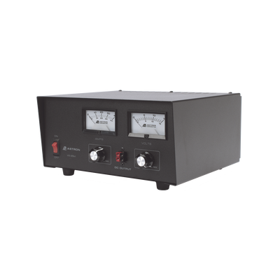 Fuente de poder 13.8Vcc, 35A, lineal, voltaje y corriente variable con medidores