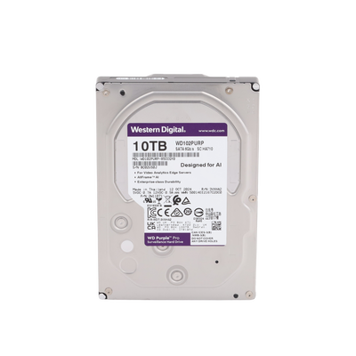 Disco Duro Purple Pro de 10 TB / 7200 RPM / Optimizado para Soluciones de Videovigilancia con Analiticos (Meta Data) / Uso 24-7 / 5 Años de Garantia