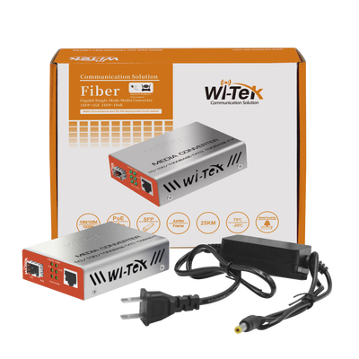 Convertidor de Medios RJ45 100/1000 Mbps + SFP 1000 Mbps
