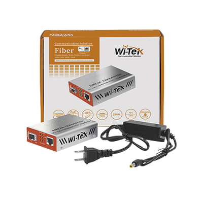 Convertidos de medios / 1 puerto RJ45 100/1000 Mbps PoE Out 802.3af/at / 1 SFP 1000Mbps / hasta 25 Km