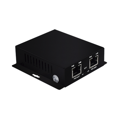 Inyector PoE Extenido Industrial / PoE 802.3 af/at Hasta 30W / Conexión plug and play / Alcance de hasta 250 metros / Aplicaciones CCTV / Alimentación PoE af/at o Vcc 37-57 Vcc