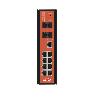 Switch Industrial 8 puertos / Administrable PoE / Puerto 1-2 PoE 24V/48V /  Puertos 3-8 puertos 802.3 af/at/bt / Presupuesto máx 240 W